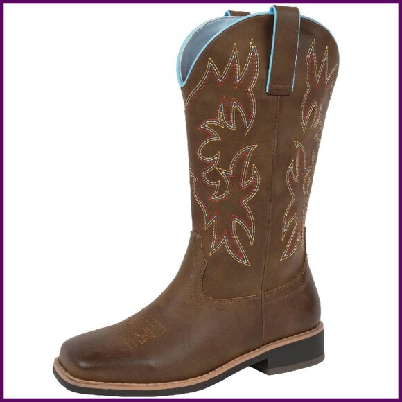 Wide Calf Cowboy Boots Square Toe Western Boots Women's Wide Width